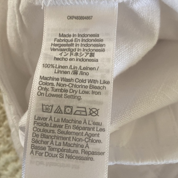 Madewell NWT Clean Button-Tab Shorts in 100% Linen Women’s Size 10 Eyelet White - Picture 8 of 8